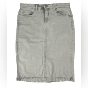 BLANK NYC Distressed Grunge White Washed Denim Skirt